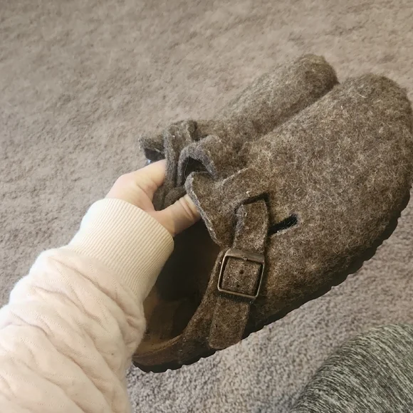 Birkenstock Brown Wool Clogs - Picture 3 of 3